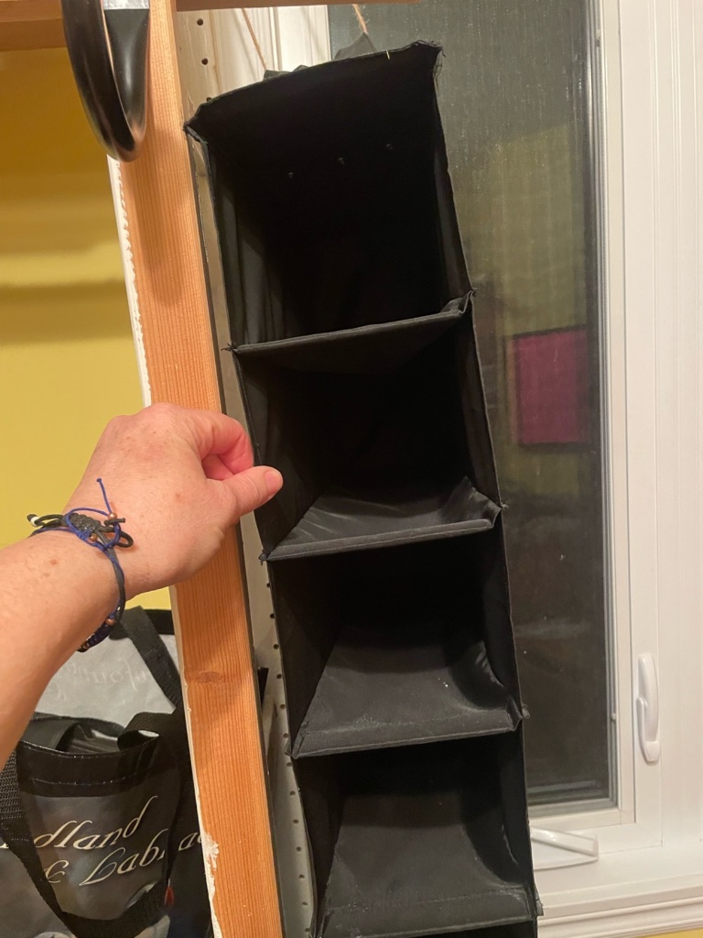 Black Fabric Hanging shoes Organizer - 5-Shelf Storage